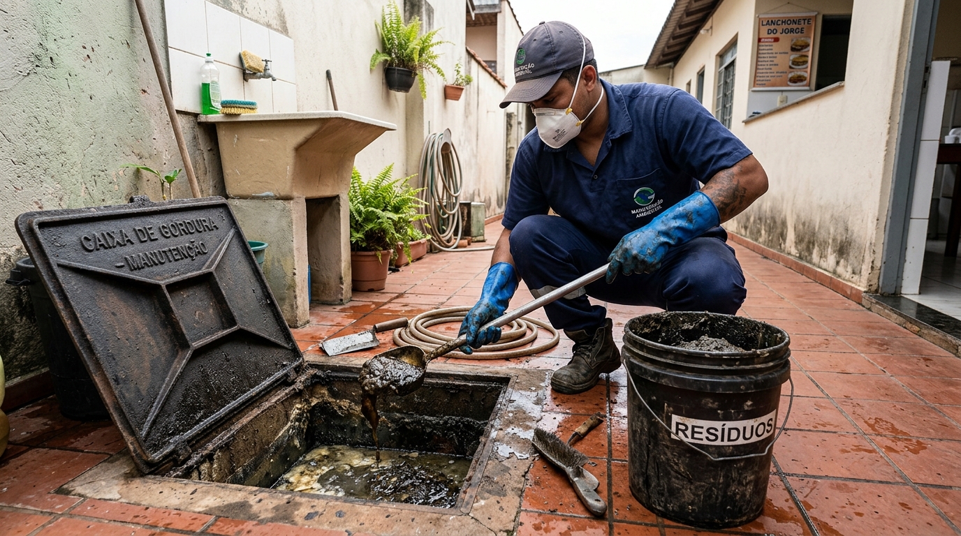 Remoção de lodo de caixa de gordura em Serra-ES